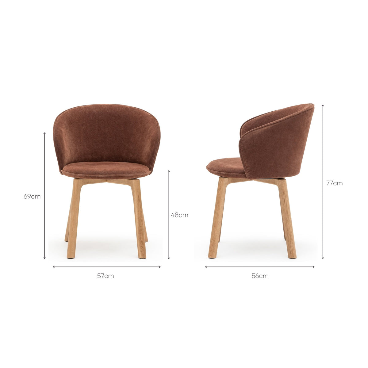 Glide Chair - Light Oak & Russet