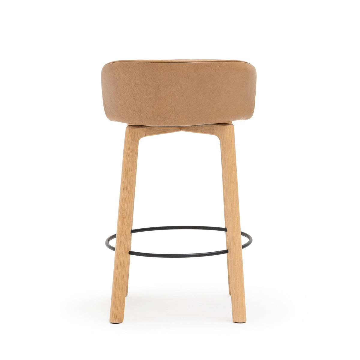 Glide Counter Chair - Light Oak & Pecan Leather