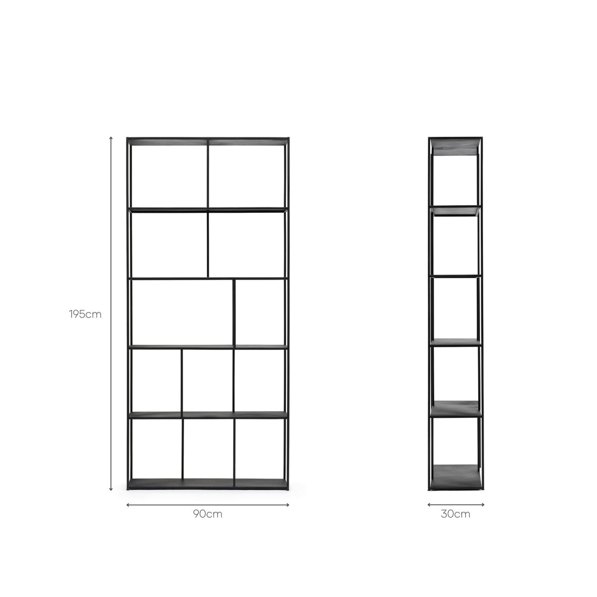 Grillo Shelf Tall - Black - Shelving Loom Collection Loom Collection Dubai
