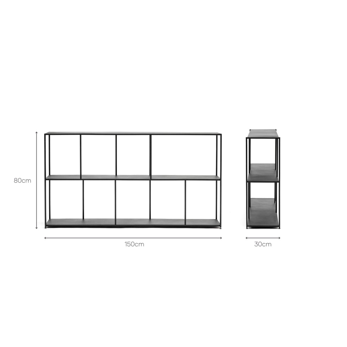 Grillo Shelf Wide - Black - Shelving Loom Collection Loom Collection Dubai