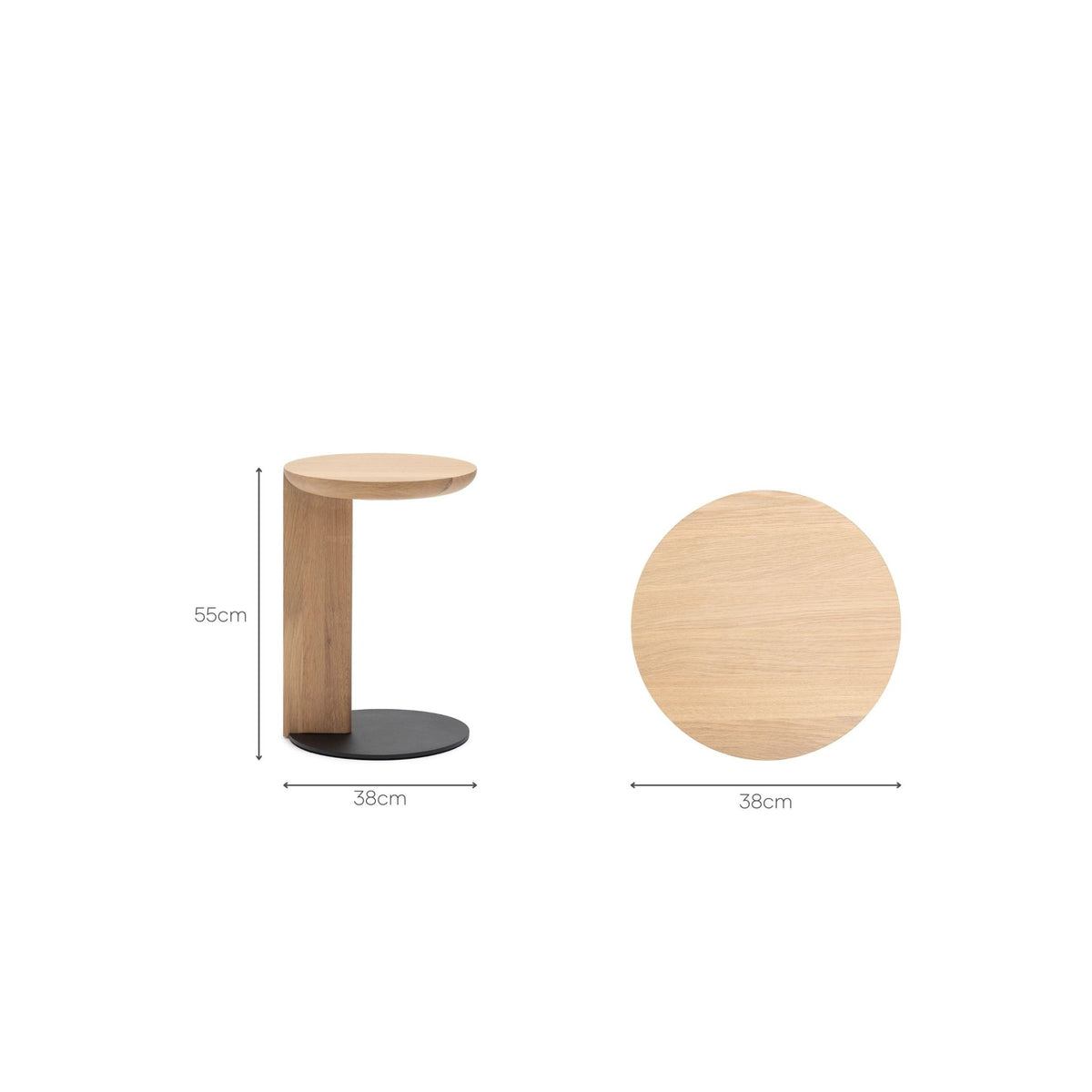 Guild Side Table - Blonde Oak and Black - Side Tables Tolv Loom Collection Dubai