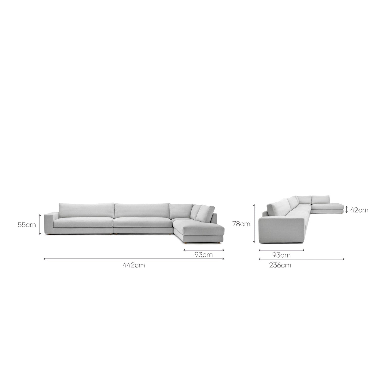 Hansen Corner Sofa - Extra Large - Alice Pearl - Modular Sofas Tolv Loom Collection Dubai