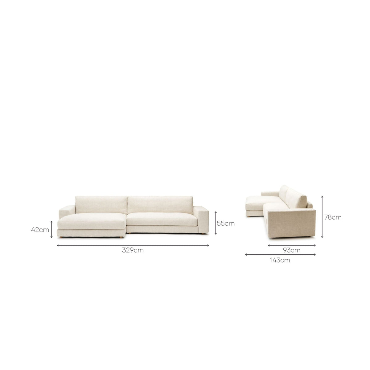 Hansen L Shaped Sofa - Oatmeal - Modular Sofas Tolv Loom Collection Dubai