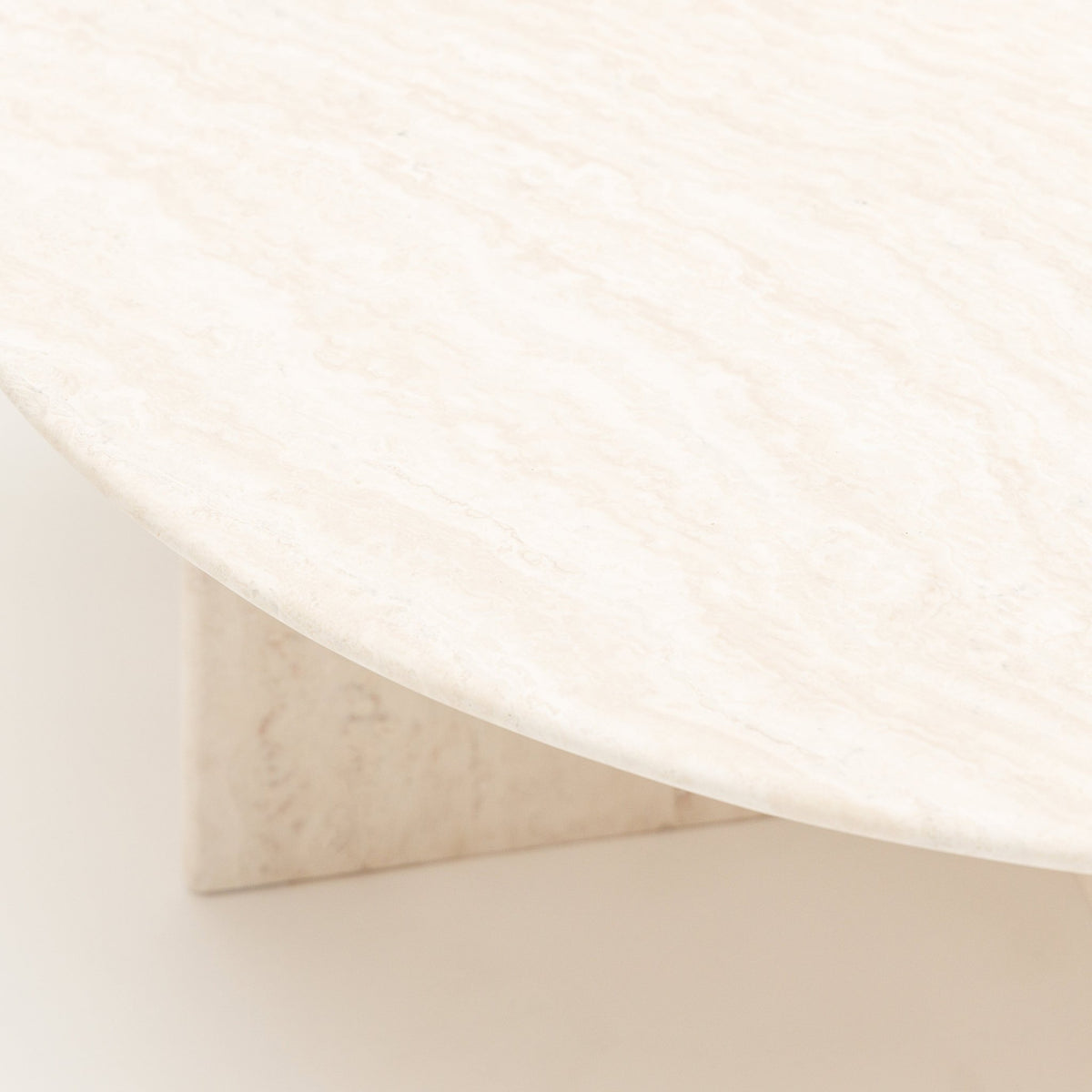 Haven Round Coffee Table - White Travertine