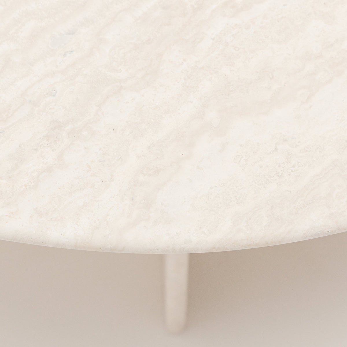Haven Round Coffee Table - White Travertine