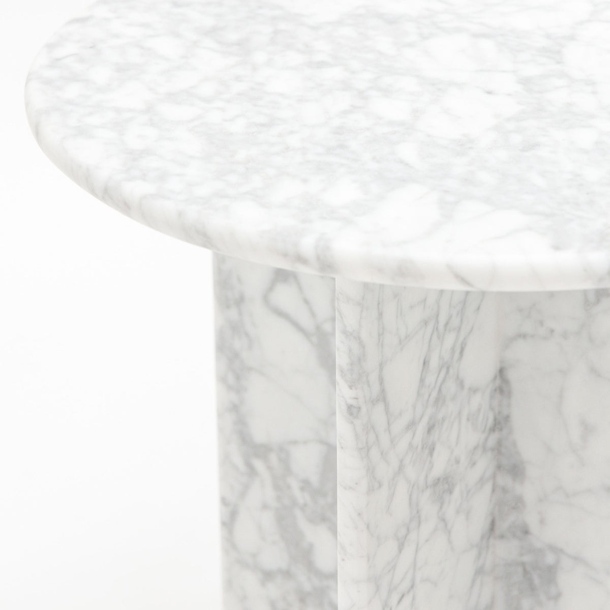 Haven Round Side Table - Carrara Marble - Side Tables Loom Collection Loom Collection Dubai