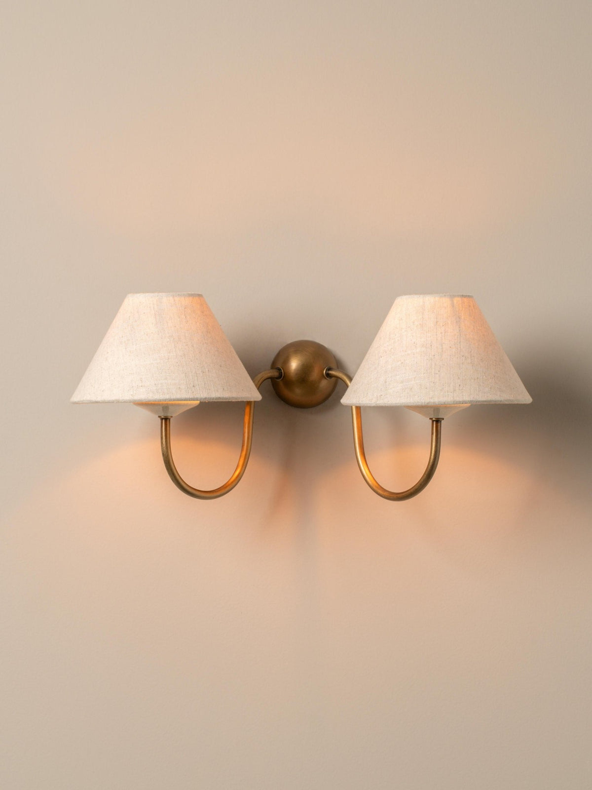 Holland Aged Brass Double Wall Light - Lights&Lamps Loom Collection Dubai