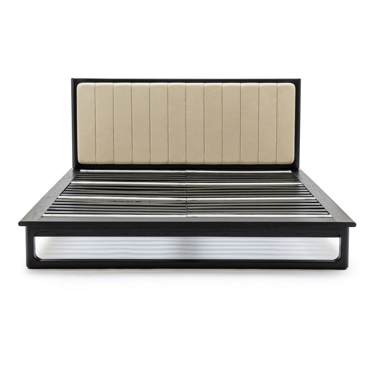 Hover Bed - Black Oak & Limestone Leather - Beds Tolv Loom Collection Dubai