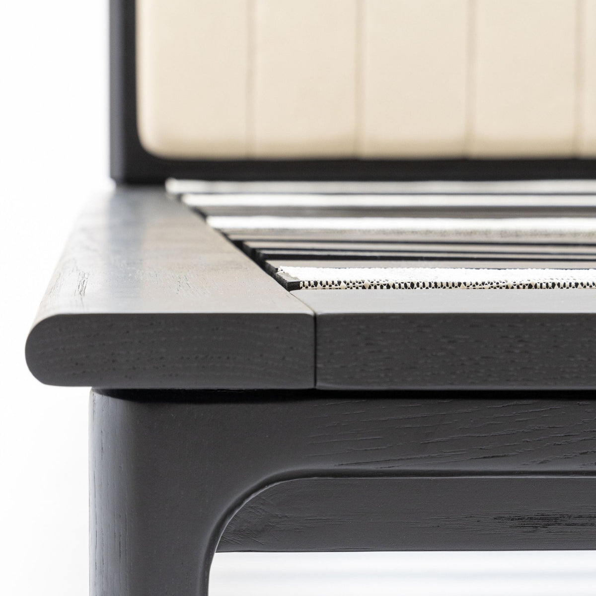 Hover Bed - Black Oak & Limestone Leather - Beds Tolv Loom Collection Dubai