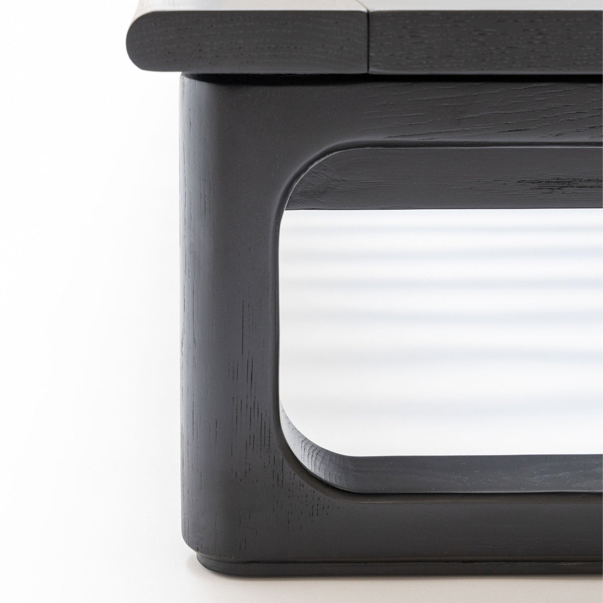 Hover Bed - Black Oak & Limestone Leather - Beds Tolv Loom Collection Dubai