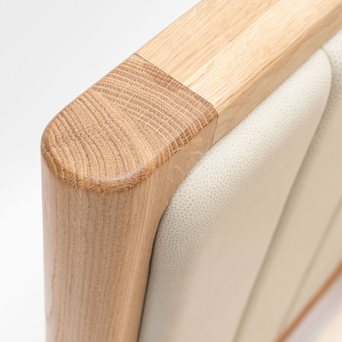 Hover Bed - Light Oak & Limestone Leather - Beds Tolv Loom Collection Dubai