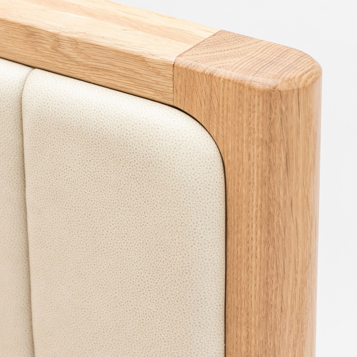 Hover Bed - Light Oak & Limestone Leather - Beds Tolv Loom Collection Dubai