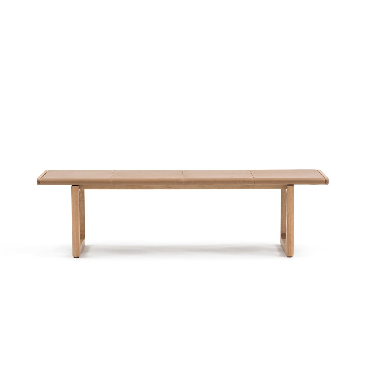 Hover Bench - Light Oak & Pecan Leather - Benches Tolv Loom Collection Dubai