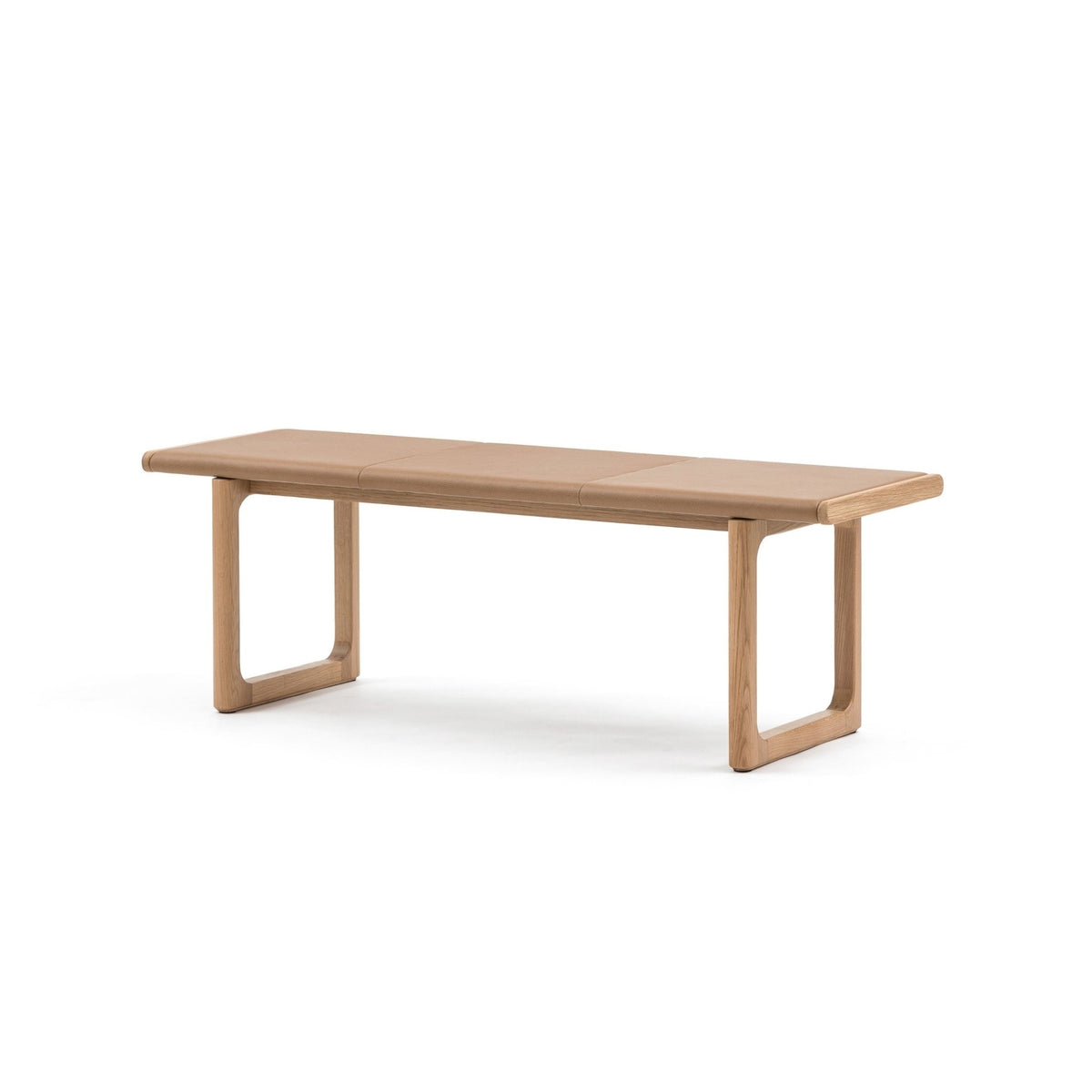 Hover Bench - Light Oak & Pecan Leather - Benches Tolv Loom Collection Dubai