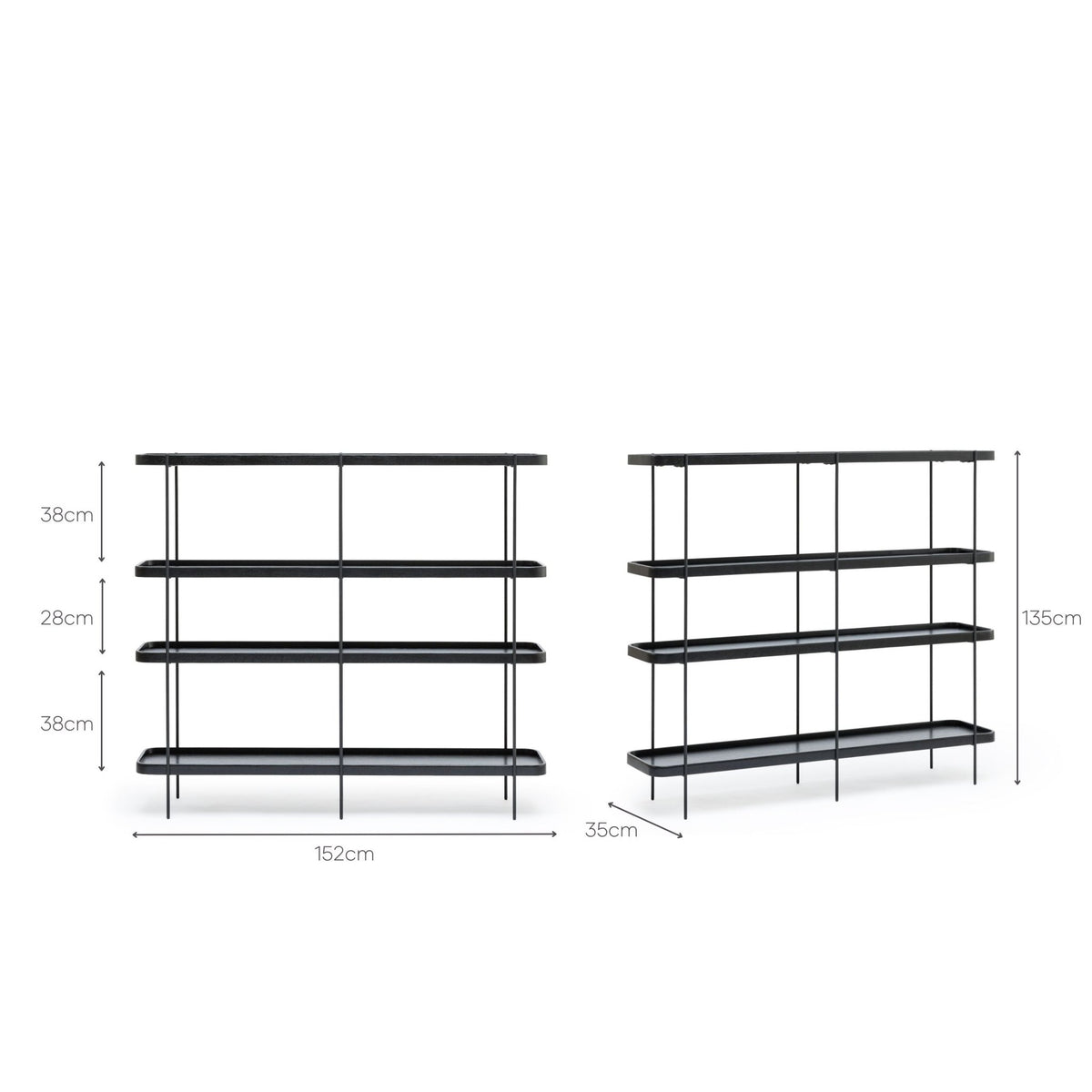 Humla 152 Tall Shelf - Black Oak - Shelving Tolv Loom Collection Dubai
