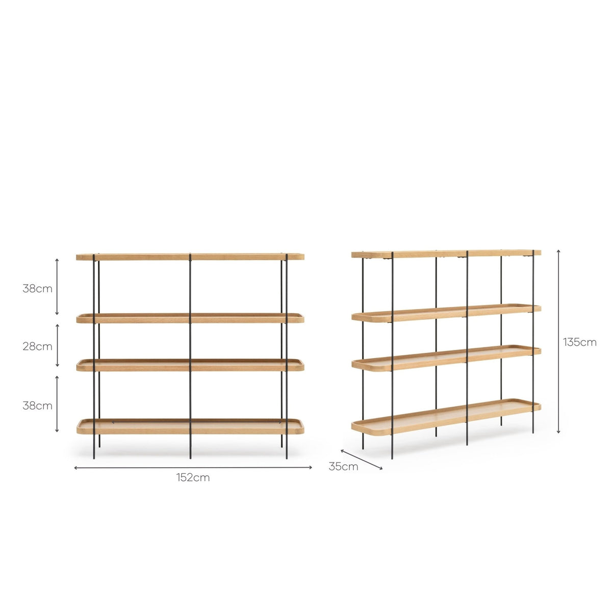 Humla 152 Tall Shelf - Light Oak - Shelving Tolv Loom Collection Dubai