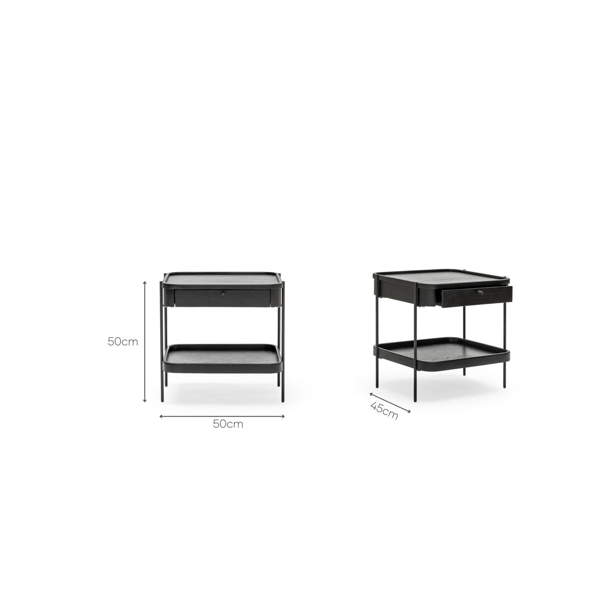 Humla Side Table With Storage - Black Oak - Side Tables Tolv Loom Collection Dubai