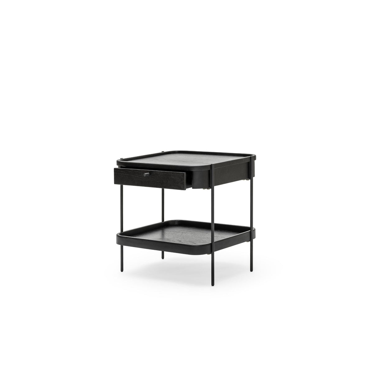 Humla Side Table With Storage - Black Oak - Side Tables Tolv Loom Collection Dubai