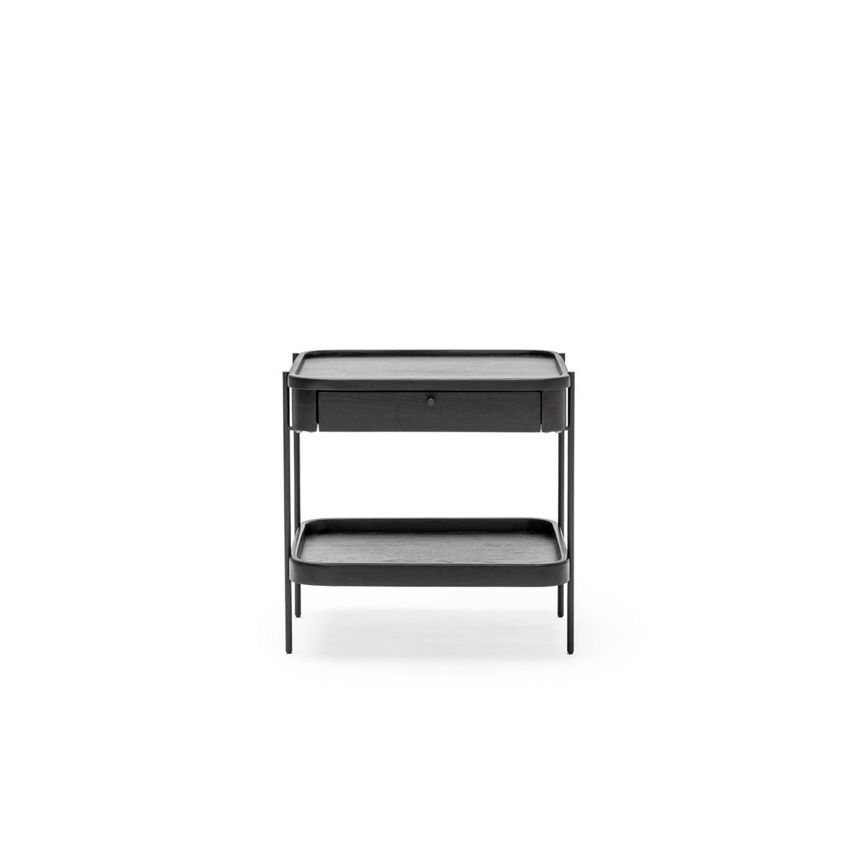 Humla Side Table With Storage - Black Oak - Side Tables Tolv Loom Collection Dubai