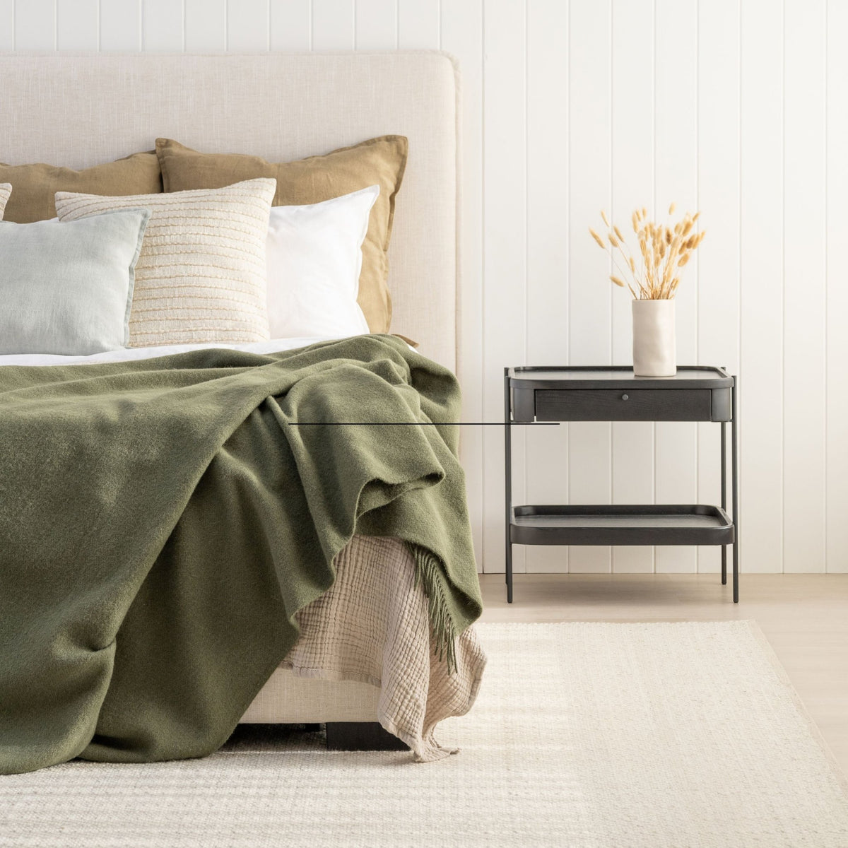 Humla Side Table With Storage - Black Oak - Side Tables Tolv Loom Collection Dubai
