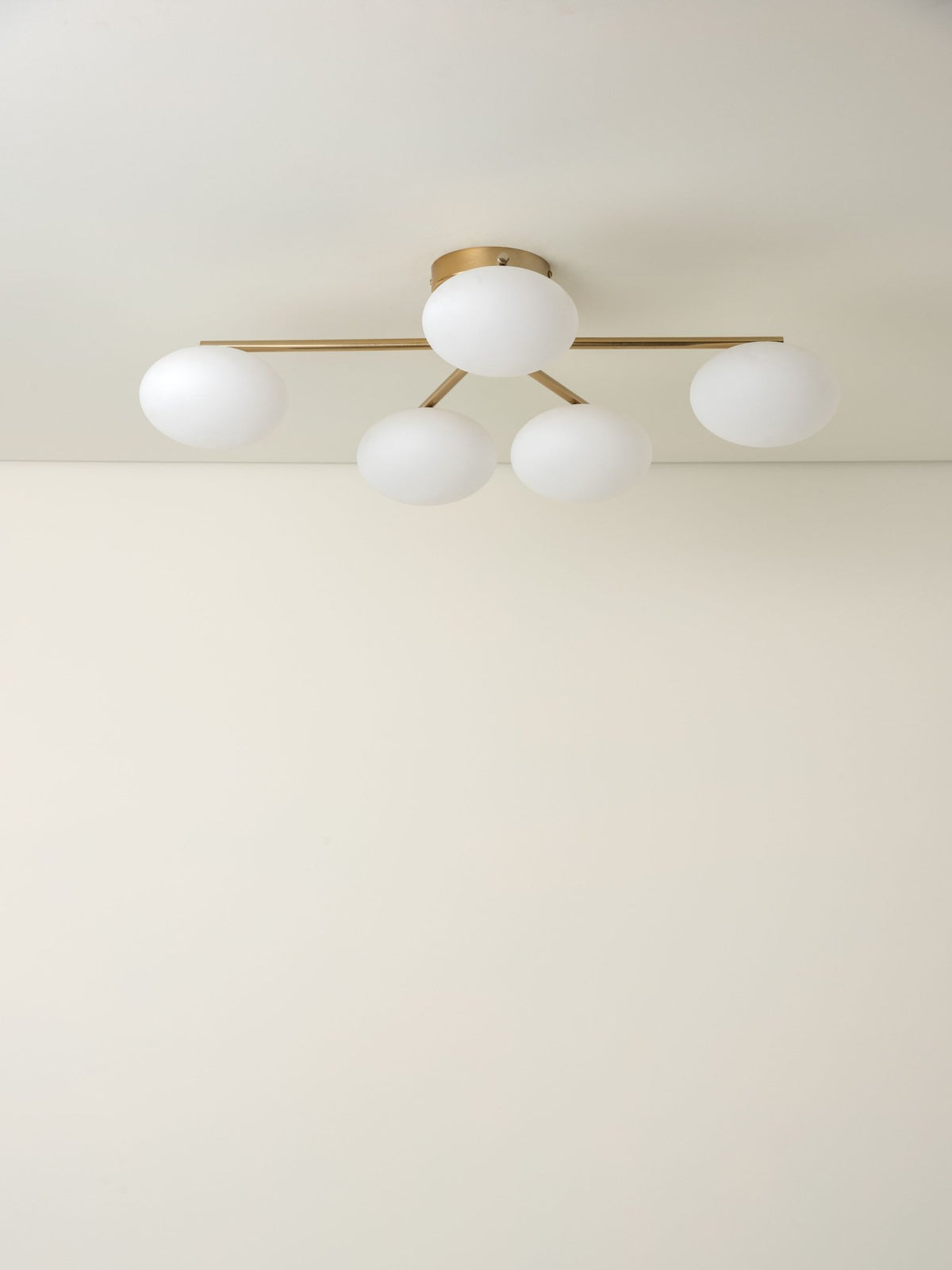 Imperial - 5 Light Brass And Opal Flush