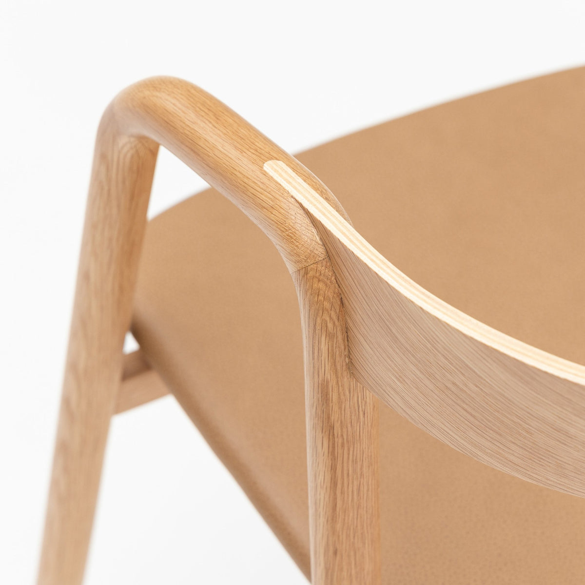 Inlay Chair - Light Oak & Pecan Leather
