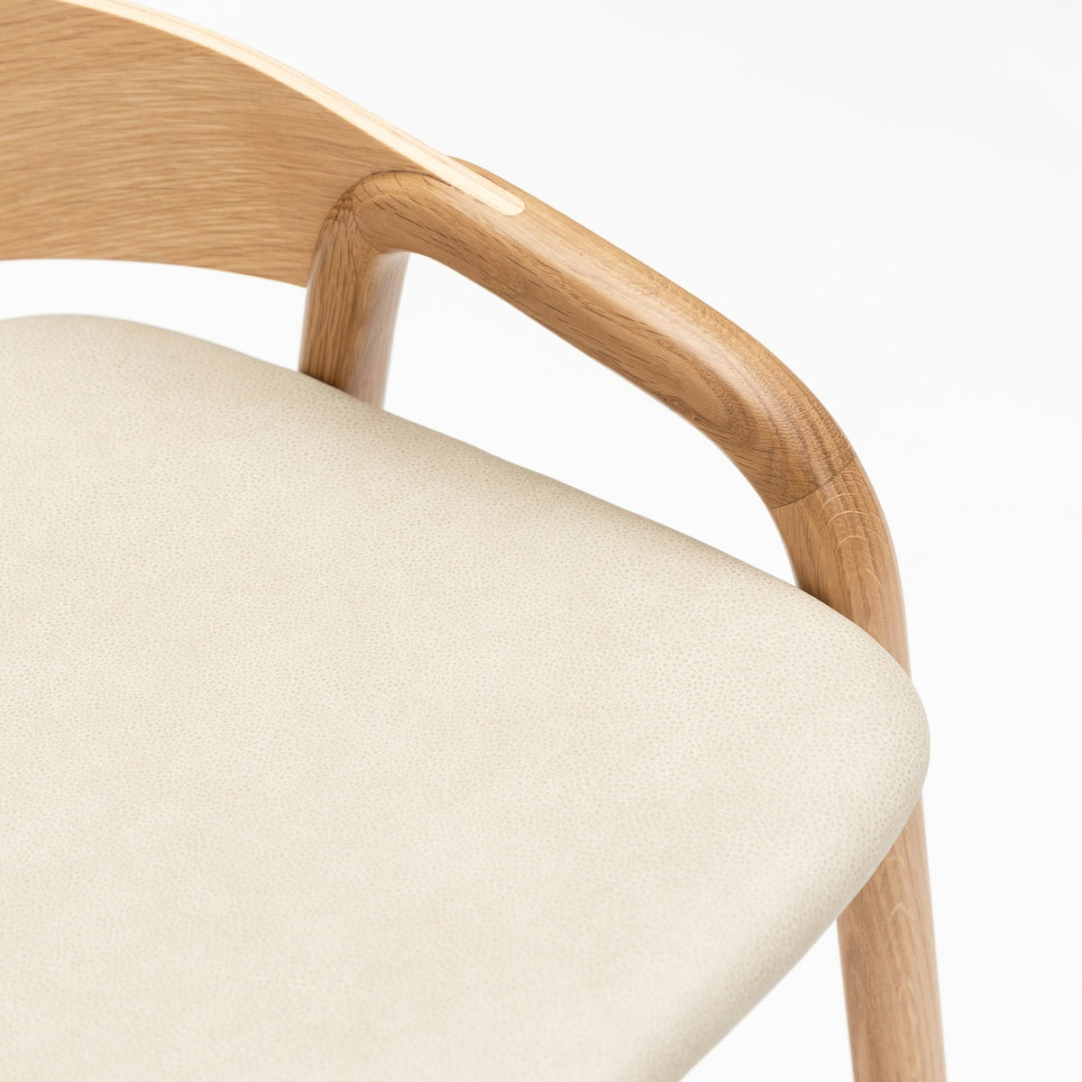 Inlay Counter Chair - Light Oak & Limestone Leather