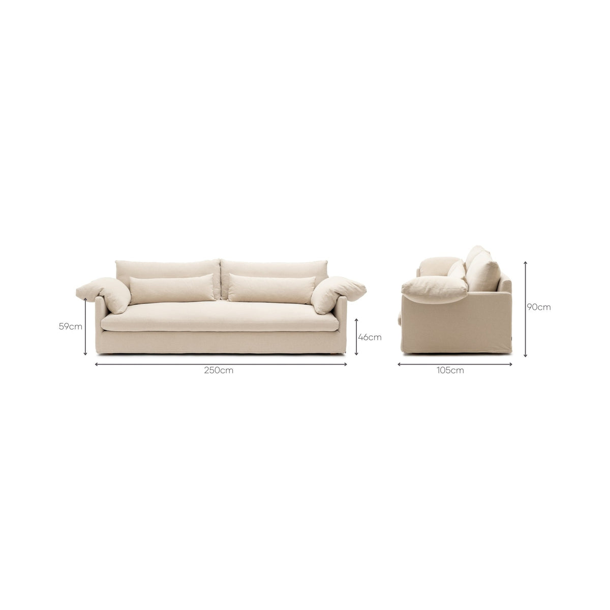 Island Plus 250 Sofa - Flanders Coast
