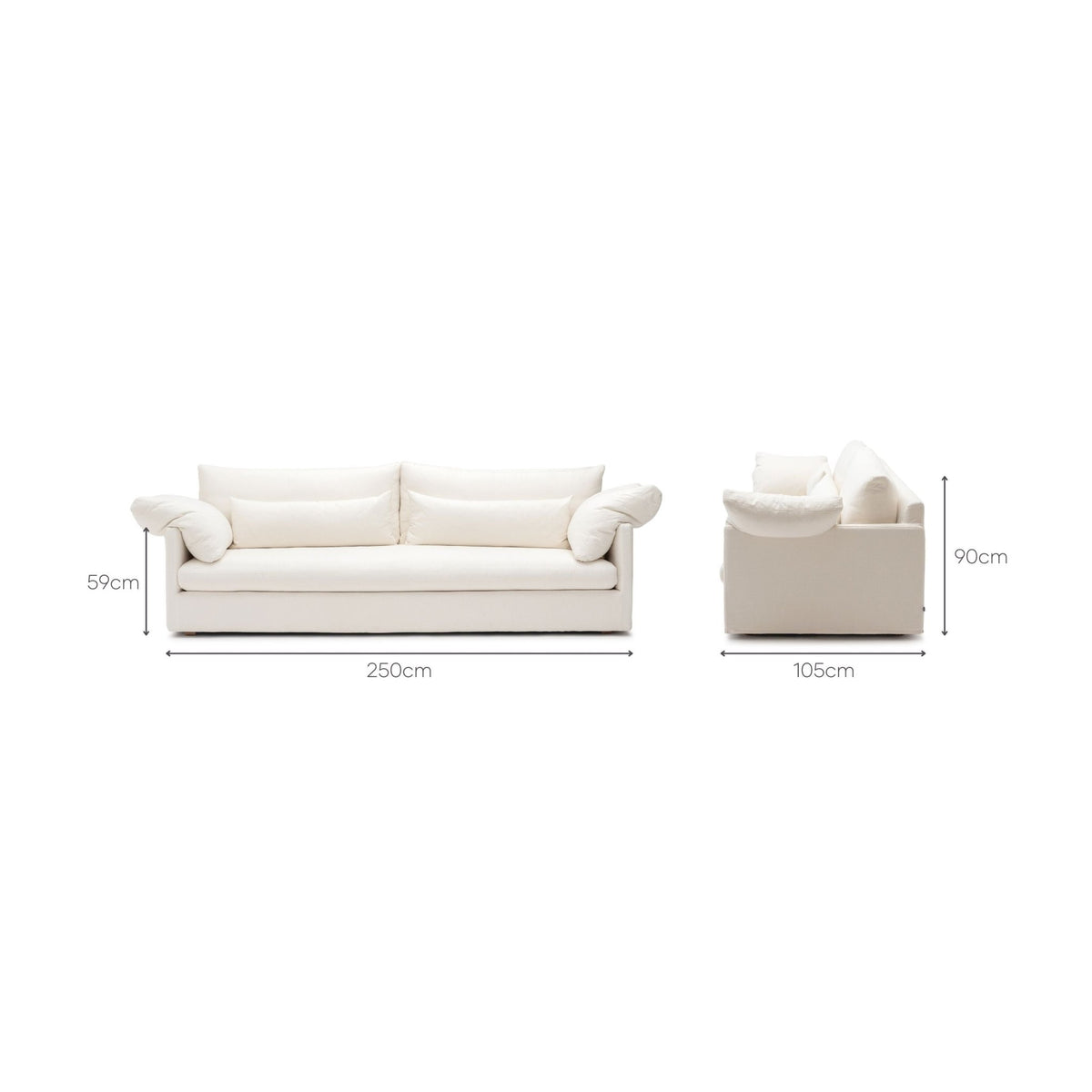Island Plus 250 Sofa - Summer Ivory - Sofas Tolv Loom Collection Dubai