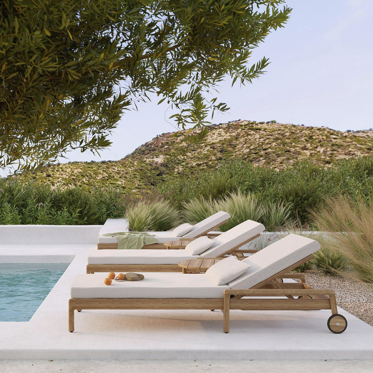 Jack Outdoor Adjustable Lounger - Off White