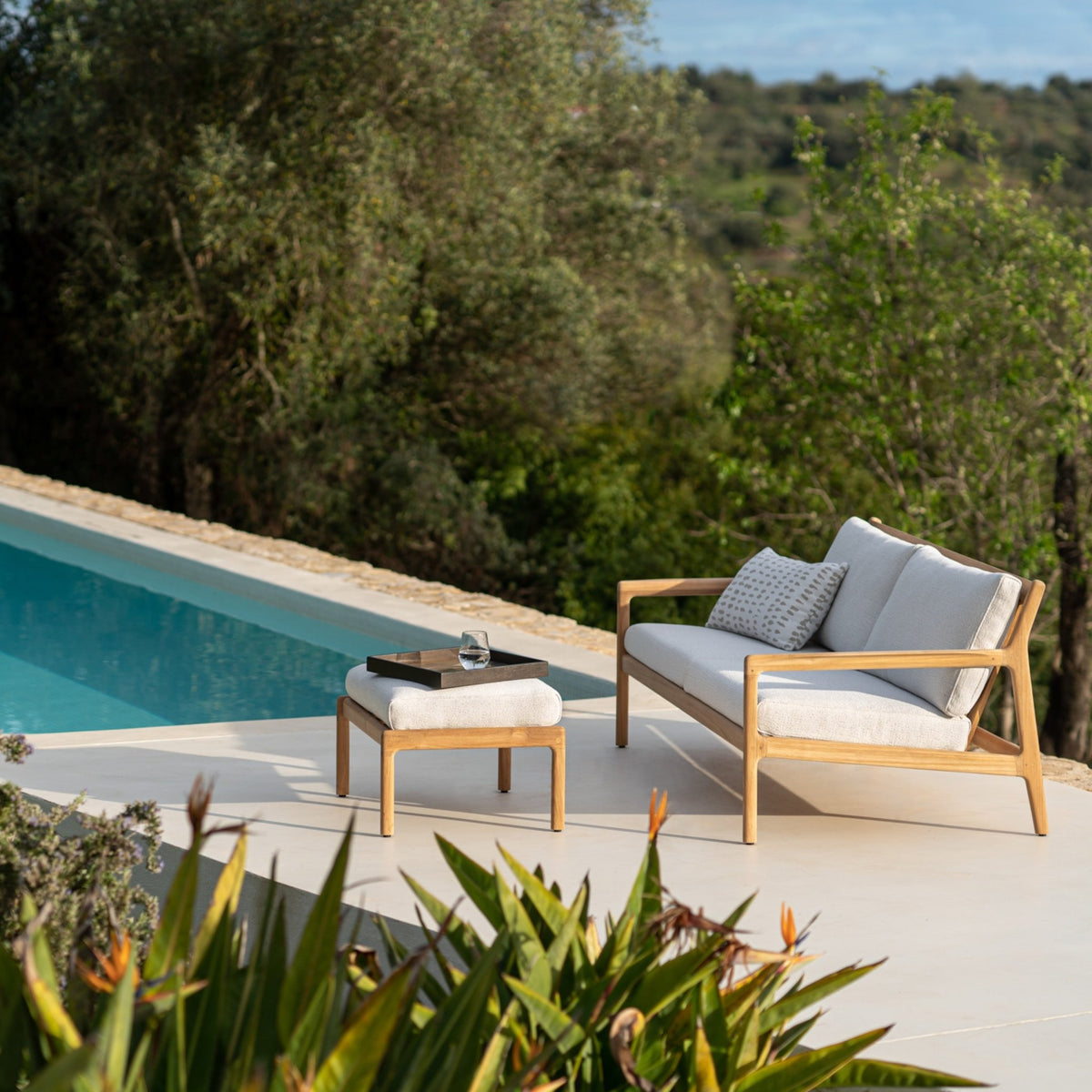 Jack Outdoor Footstool - Off White - Ethnicraft Loom Collection Dubai