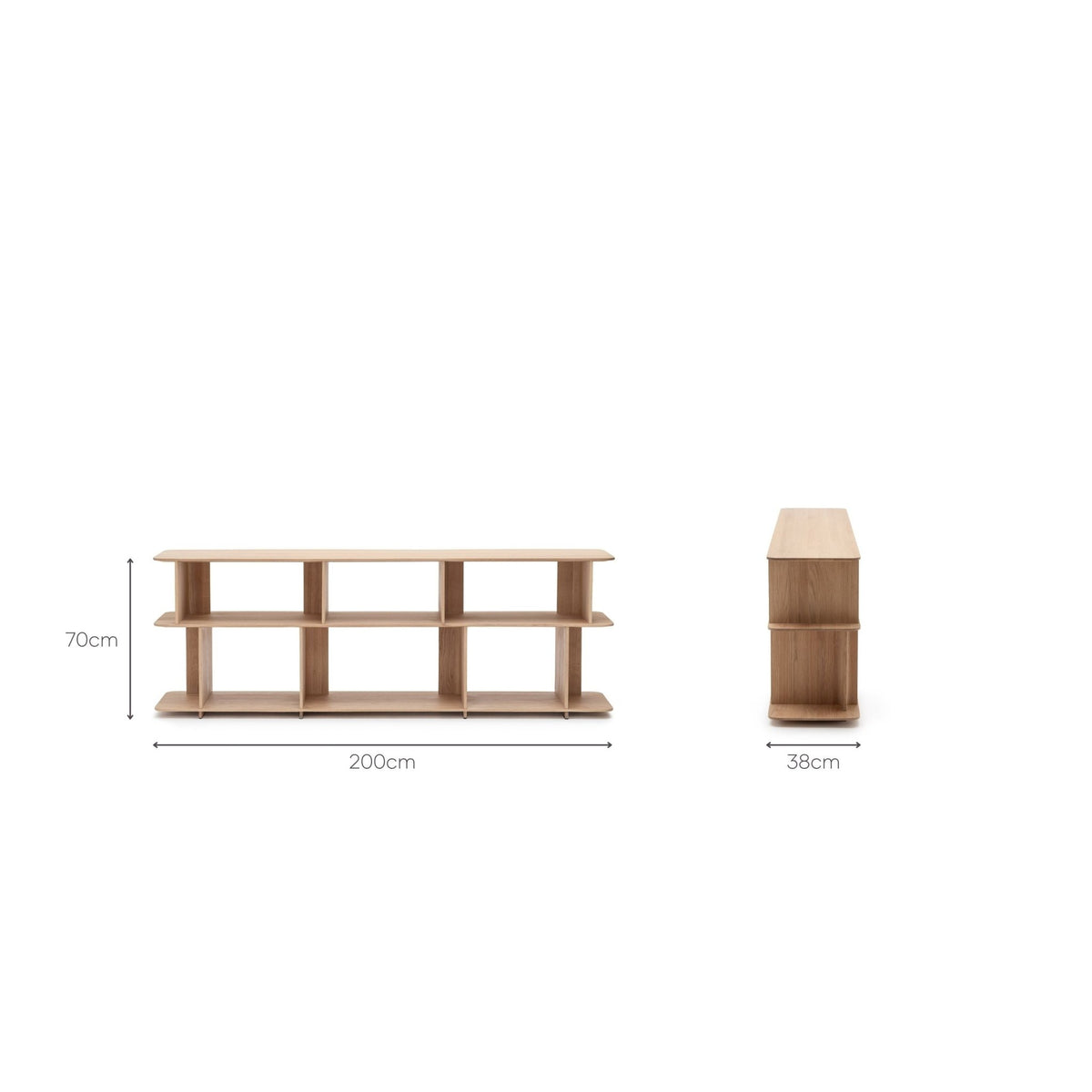 Jaunt Shelf Low - Blonde Oak - Shelving Tolv Loom Collection Dubai