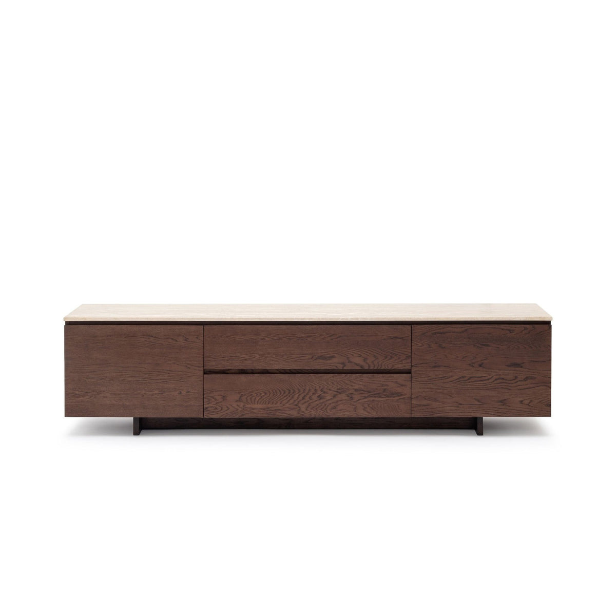 Kami 220 Entertainment Unit - Espresso Oak & Travertine - TV and Entertainment Units Tolv Loom Collection Dubai