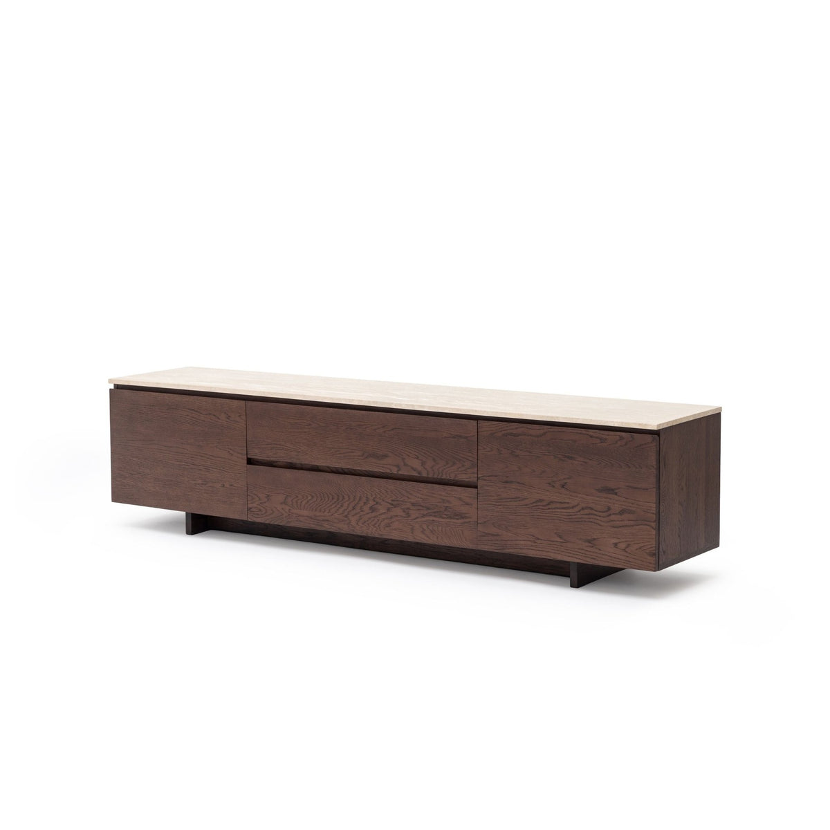 Kami 220 Entertainment Unit - Espresso Oak & Travertine - TV and Entertainment Units Tolv Loom Collection Dubai
