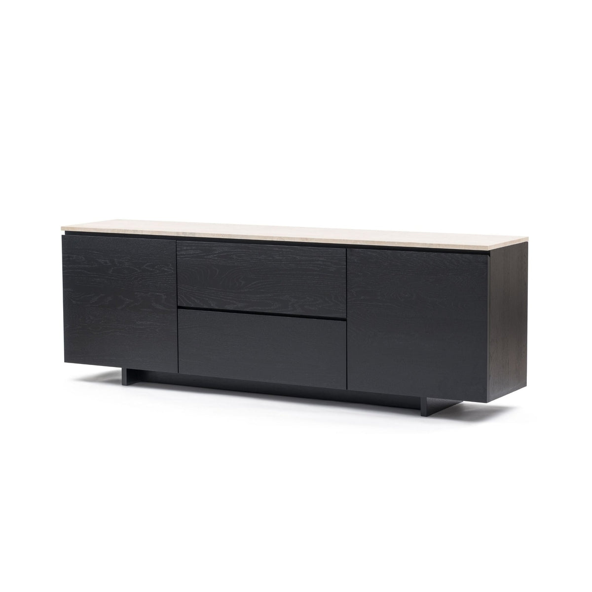 Kami 220 Sideboard - Black Oak & Travertine - Buffets & Sideboards Tolv Loom Collection Dubai