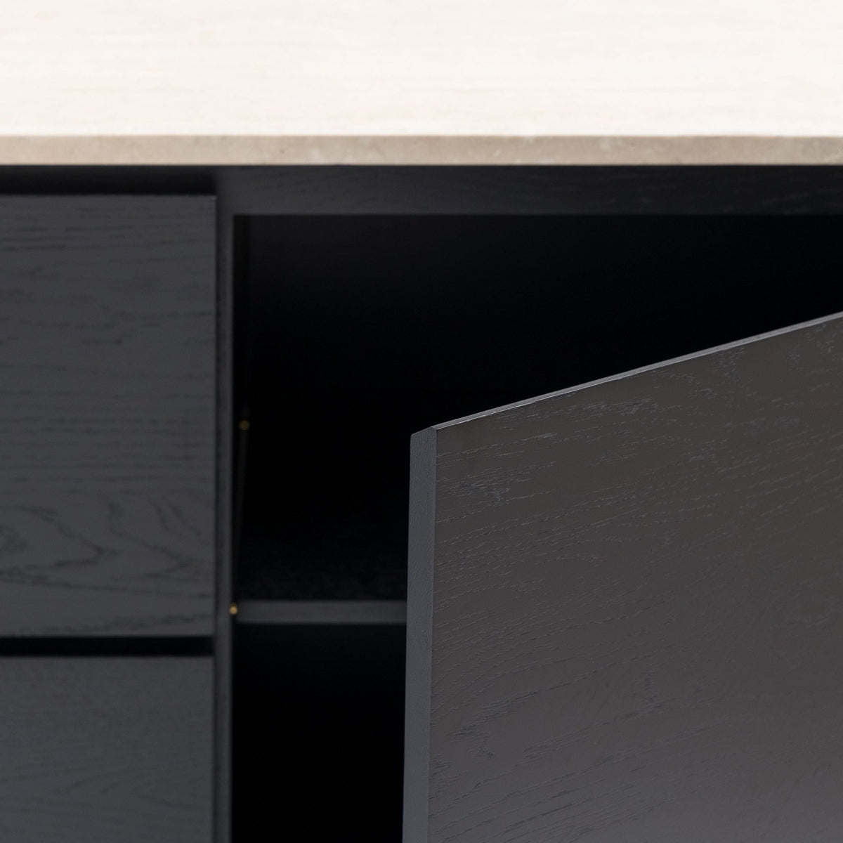 Kami 220 Sideboard - Black Oak & Travertine - Buffets & Sideboards Tolv Loom Collection Dubai