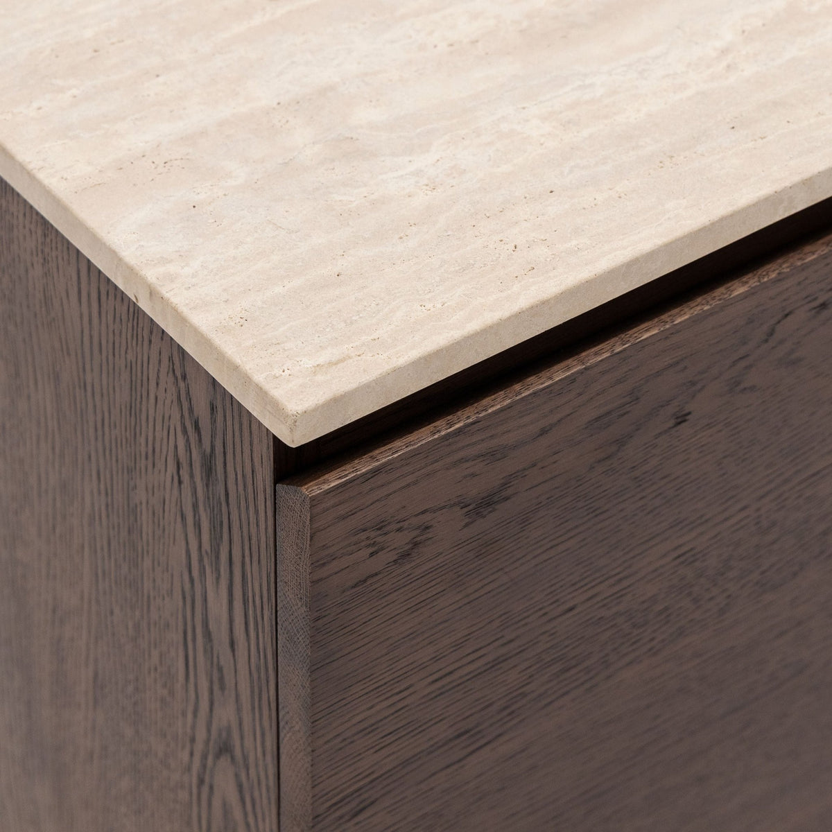 Kami 220 Sideboard - Espresso Oak & Travertine - Buffets & Sideboards Tolv Loom Collection Dubai