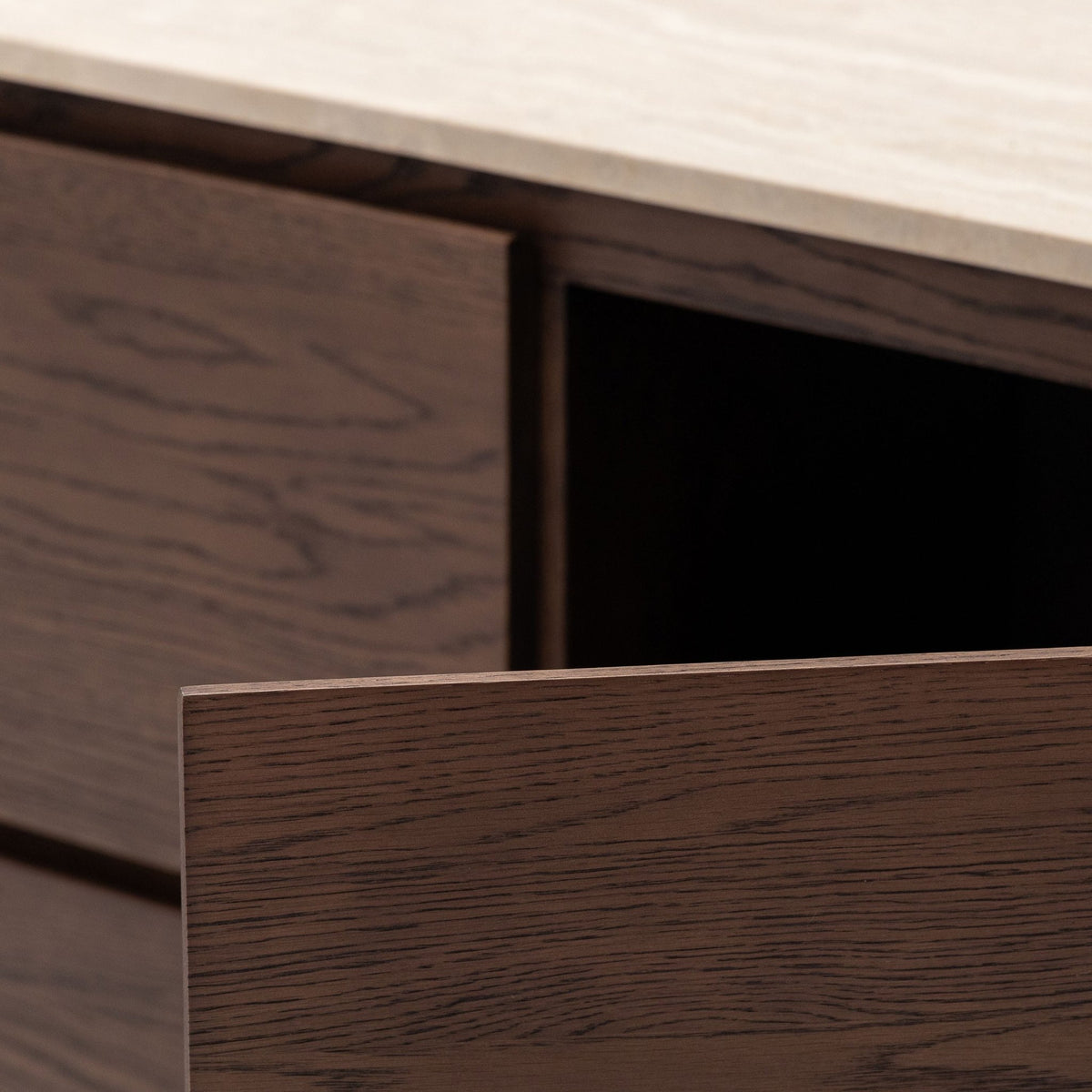 Kami 220 Sideboard - Espresso Oak & Travertine - Buffets & Sideboards Tolv Loom Collection Dubai