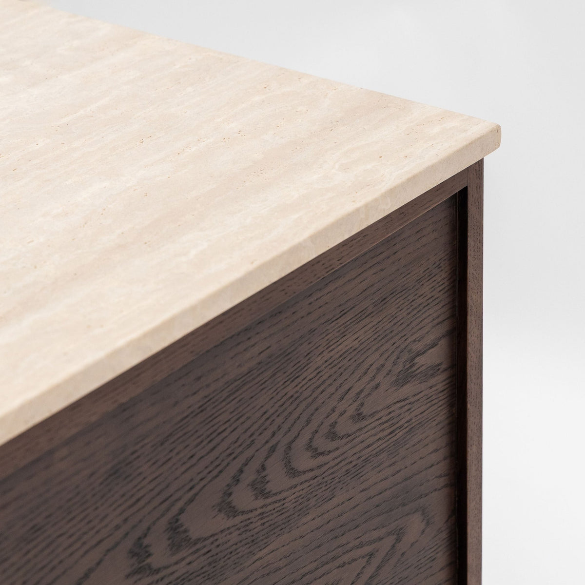 Kami 220 Sideboard - Espresso Oak & Travertine - Buffets & Sideboards Tolv Loom Collection Dubai
