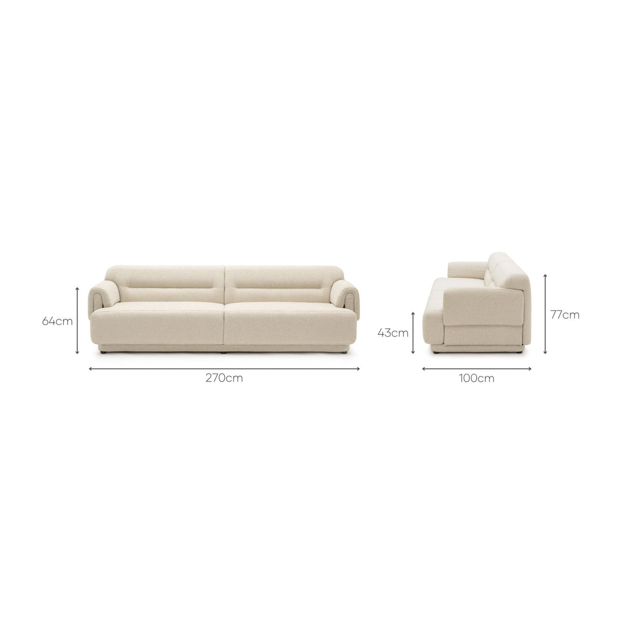 Karine Sofa - Sandstone - Sofas Loom Collection Loom Collection Dubai