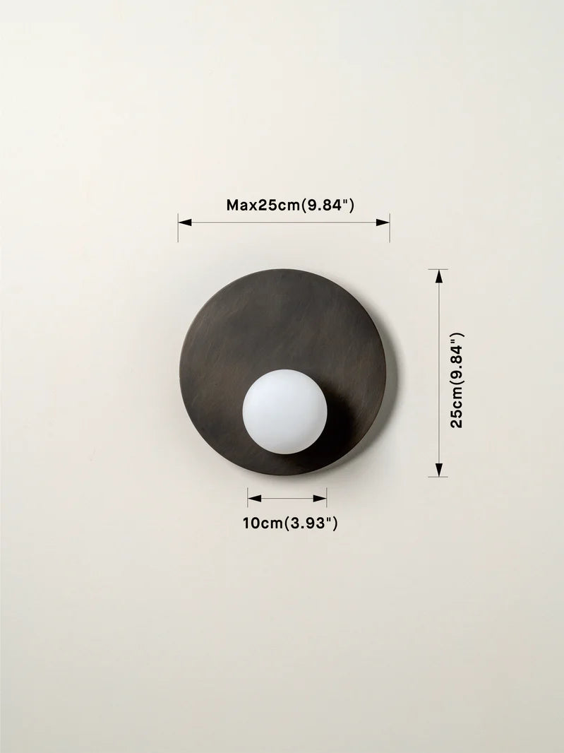 Luna - Bronze And Opal Disc Wall Light