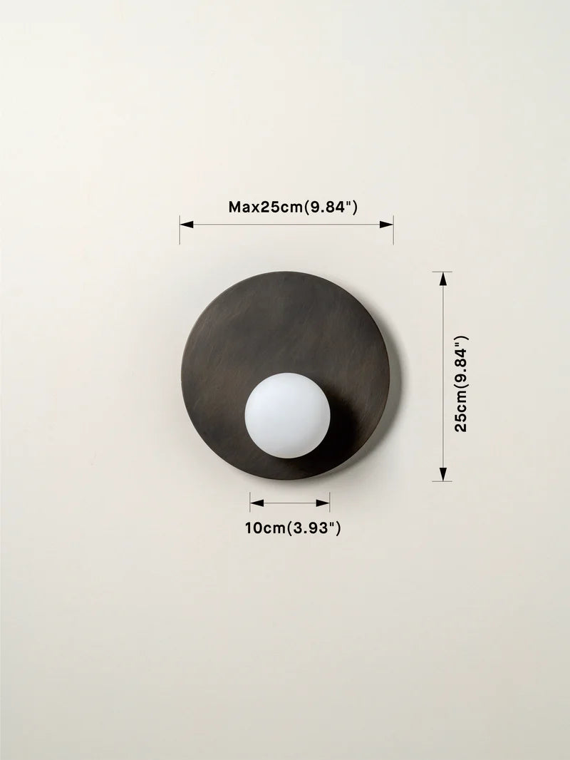 Luna - Bronze And Opal Disc Wall Light