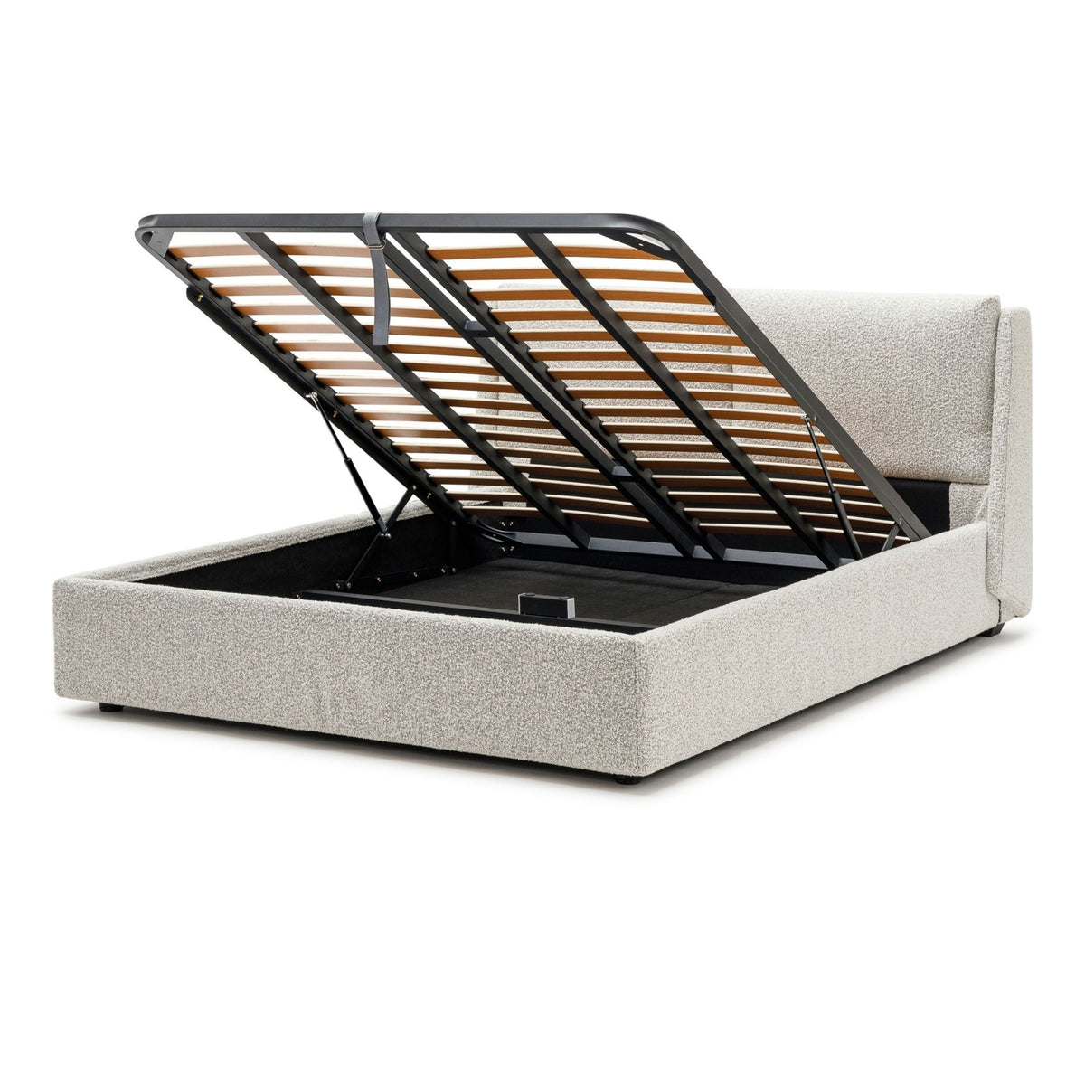 Lorenzo Bed With Storage - Salt & Pepper - Beds Loom Collection Loom Collection Dubai