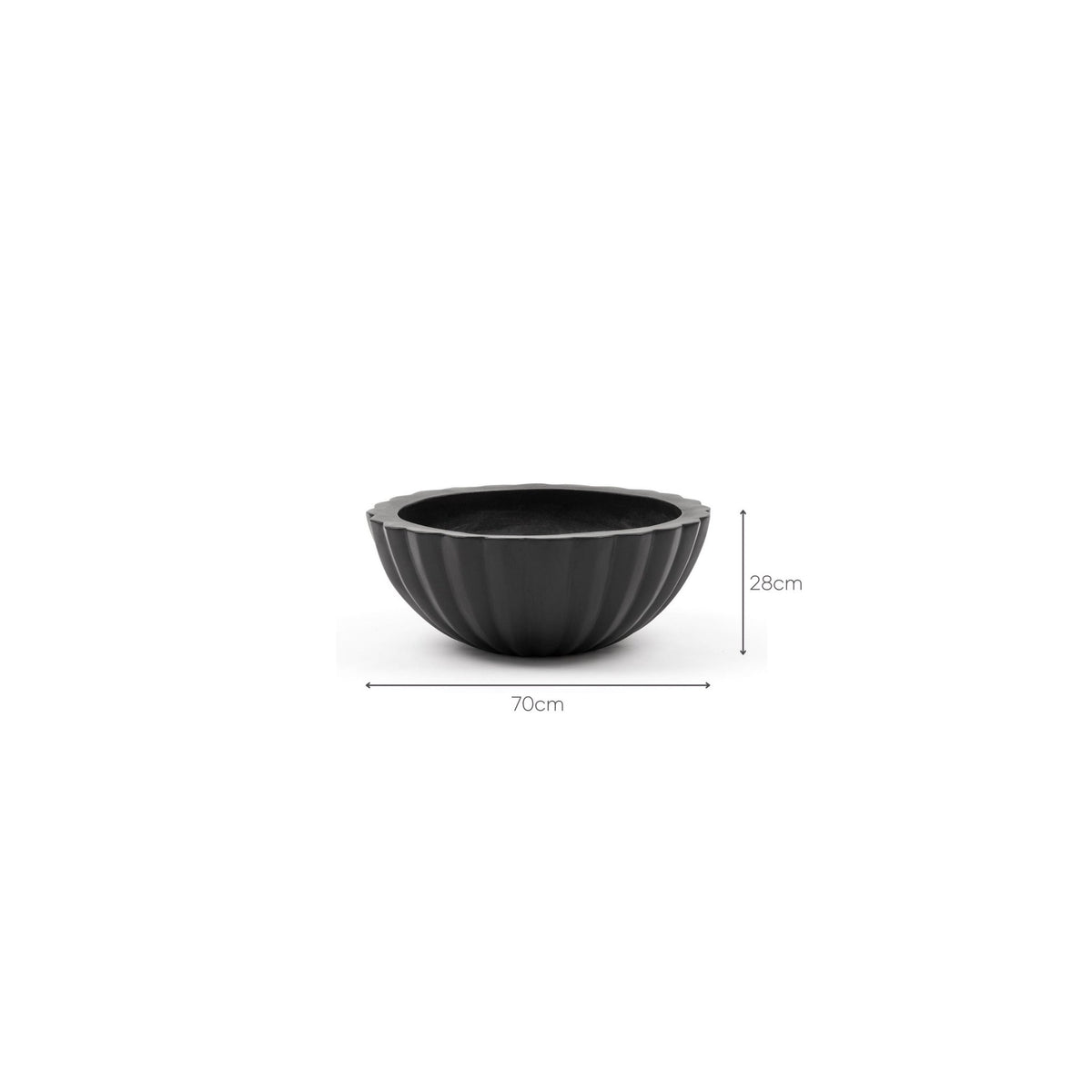 Maven Low Bowl 70 - Black - Pots & Planters Loom Collection Loom Collection Dubai