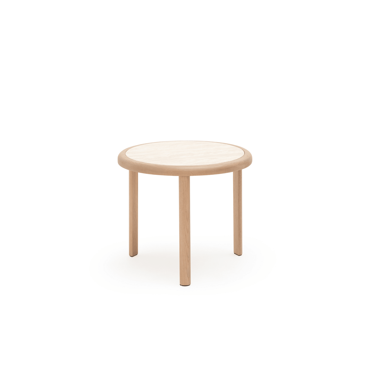 Meld Side Table - Blonde Oak & Travertine - Side Tables Tolv Loom Collection Dubai
