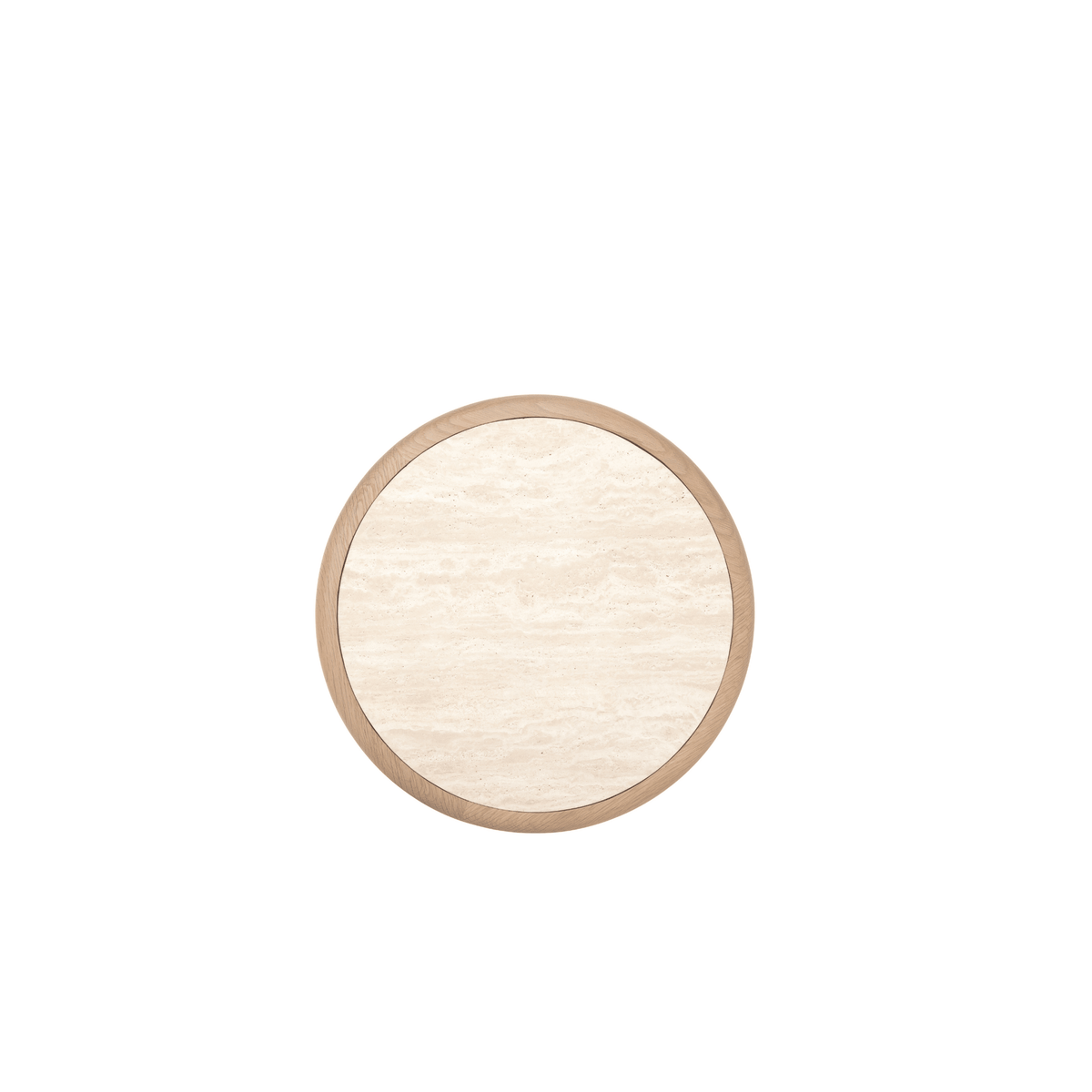 Meld Side Table - Blonde Oak & Travertine - Side Tables Tolv Loom Collection Dubai