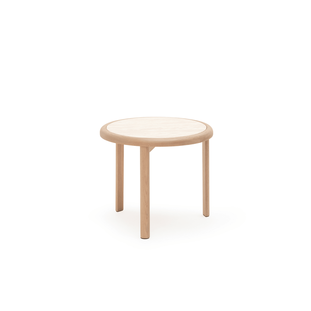 Meld Side Table - Blonde Oak & Travertine - Side Tables Tolv Loom Collection Dubai
