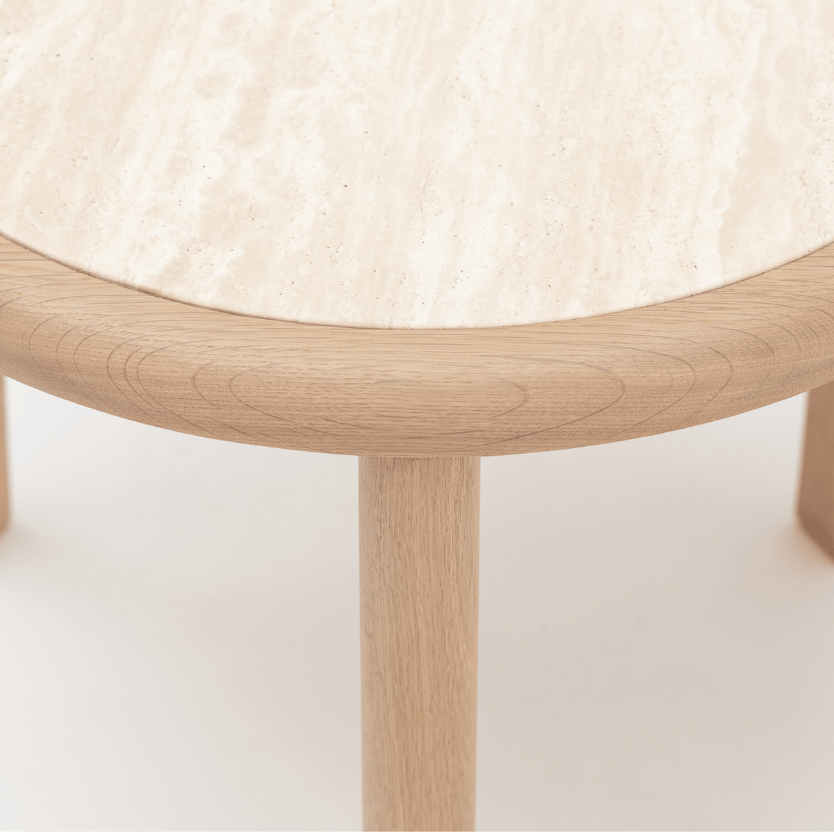 Meld Side Table - Blonde Oak & Travertine - Side Tables Tolv Loom Collection Dubai