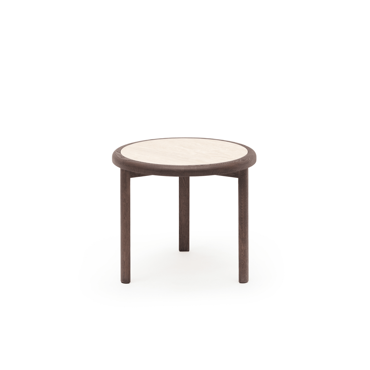 Meld Side Table - Espresso Oak & Travertine - Side Tables Tolv Loom Collection Dubai