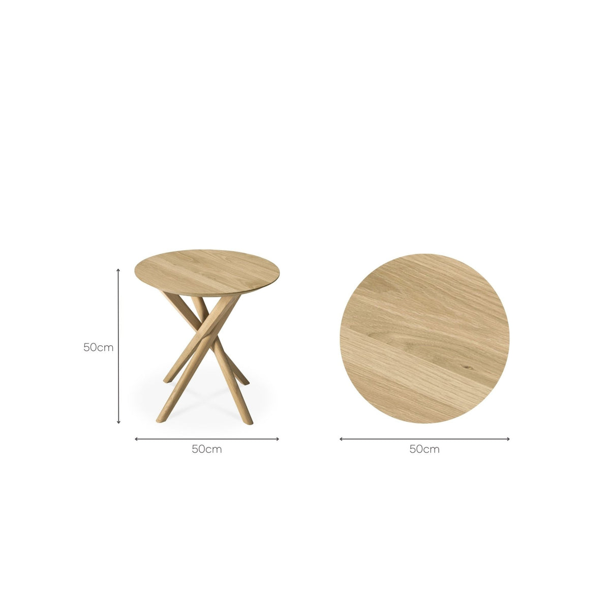 Mikado Side Table - Oak - Side Tables Ethnicraft Loom Collection Dubai